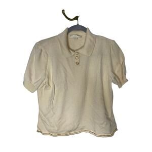 St. John Basics Womens Polo Shirt Short Sleeve Collared Casual Golf Preppy Sz M